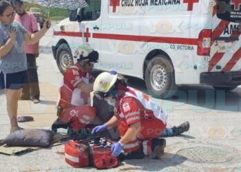 accidente de operador de grúa en Ciudad Victoria