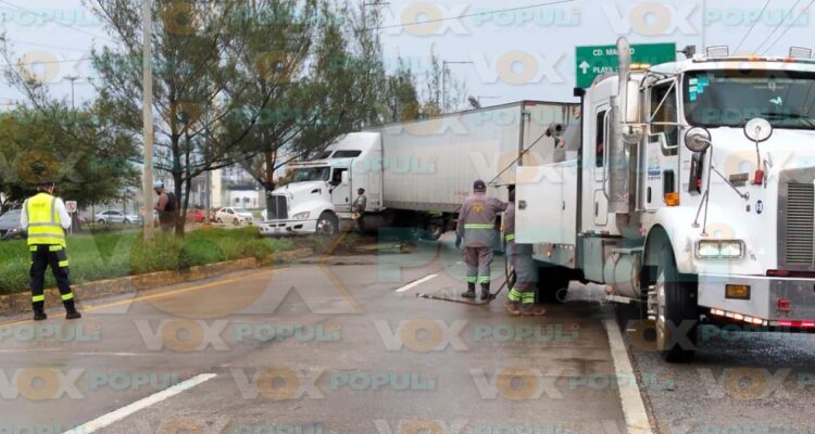accidente de tráiler en Altamira