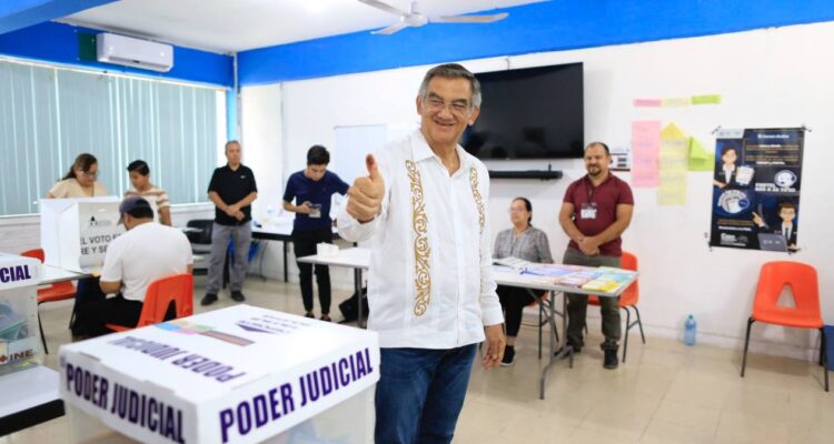 Américo Villarreal en elección judicial