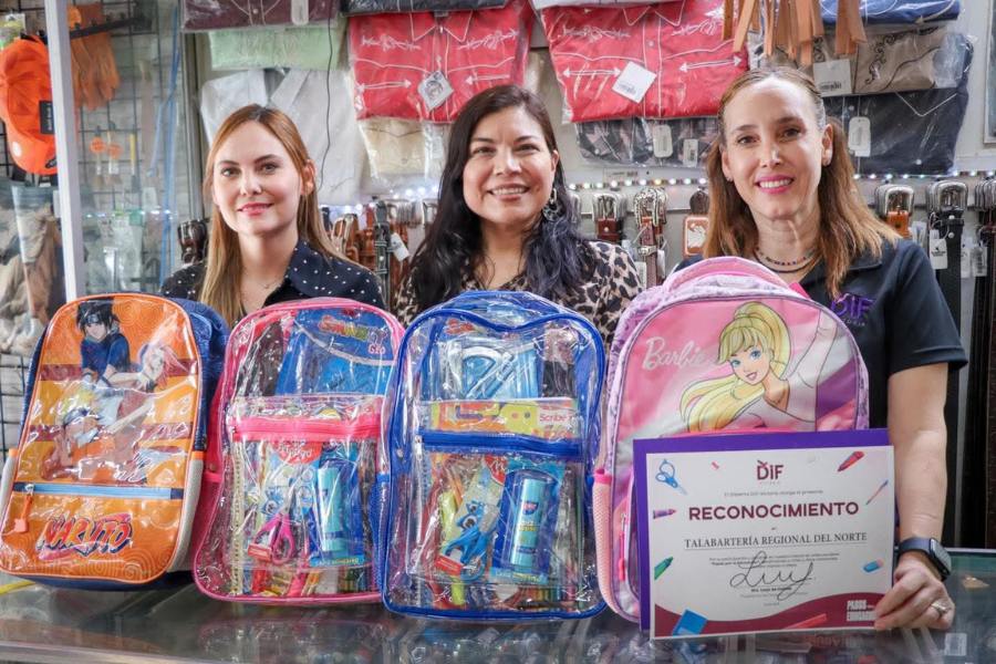 donación de útiles escolares en Ciudad Victoria