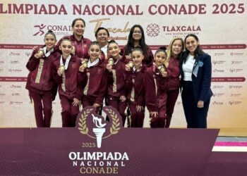 Presentación dorada de Gimnasia Rítmica de Tamaulipas en Olimpiada Nacional CONADE 2025