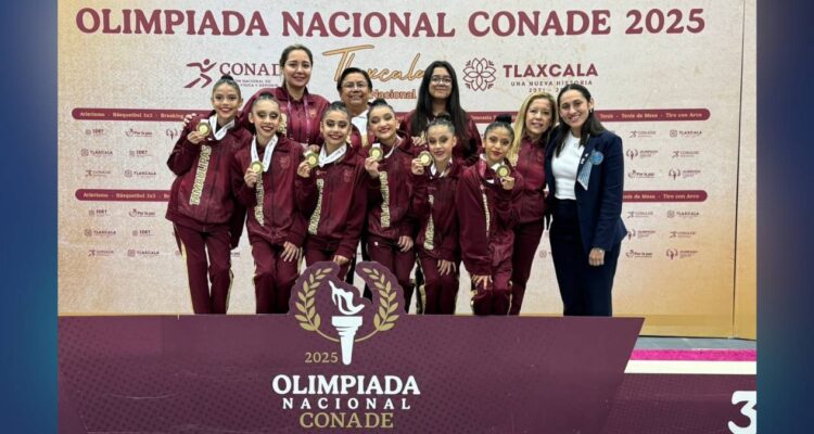 Presentación dorada de Gimnasia Rítmica de Tamaulipas en Olimpiada Nacional CONADE 2025