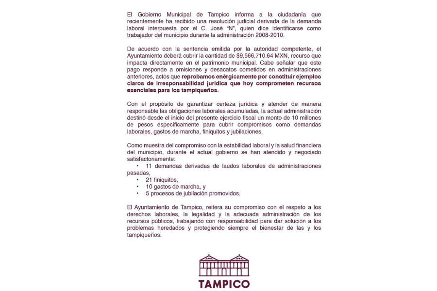 indemnización laboral Tampico