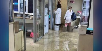 inundación en IMSS Ciudad Madero