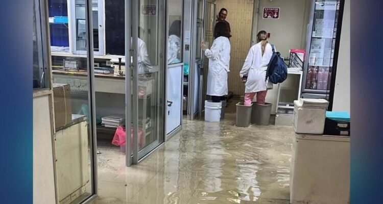 inundación en IMSS Ciudad Madero