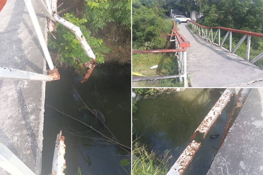 puente peatonal en Matamoros en riesgo