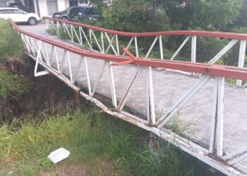puente peatonal en Matamoros en riesgo