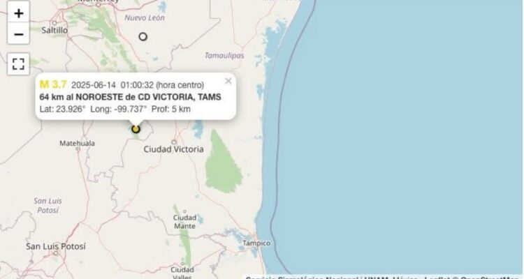 temblor en Ciudad Victoria