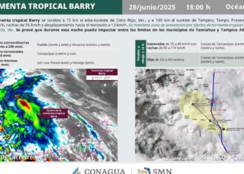 tocará tierra Tormenta Tropical Barry