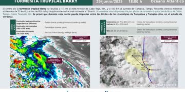 tocará tierra Tormenta Tropical Barry