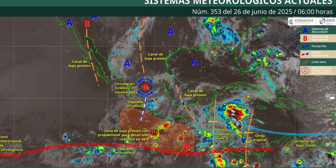 ¿Cuáles regiones se verán afectadas por la onda tropical No. 6?