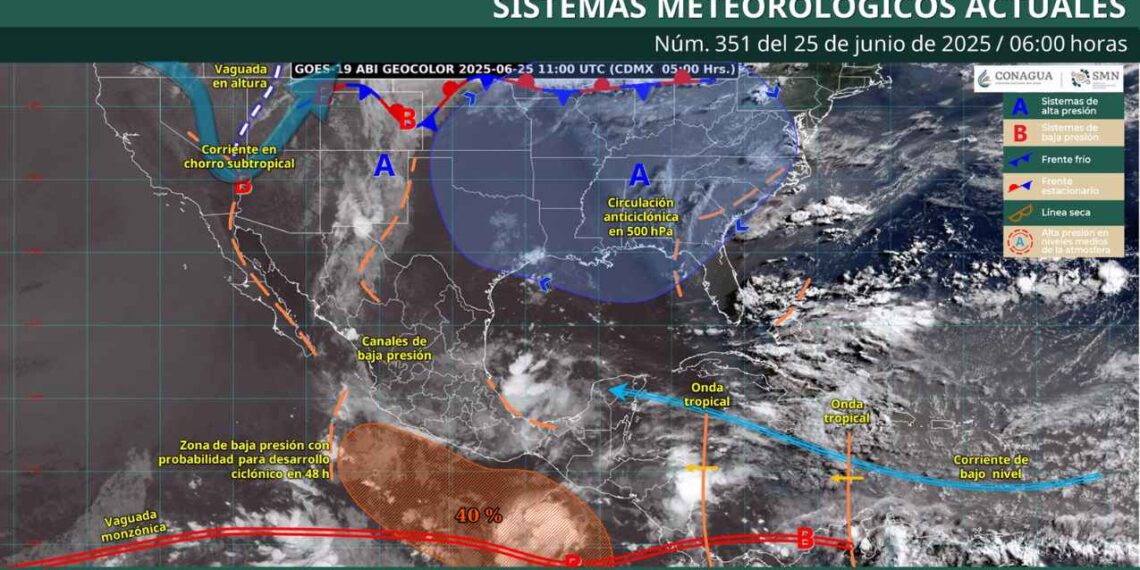 ¿Cuáles son los 25 estados que se verán afectados por lluvias intensas este miércoles?