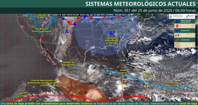 ¿Cuáles son los 25 estados que se verán afectados por lluvias intensas este miércoles?