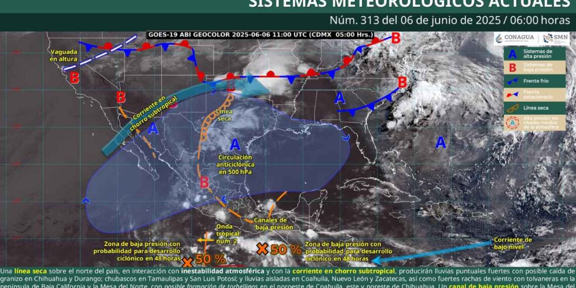 ¿Dónde habrá altas temperaturas y lluvias intensas este viernes 6 de junio?