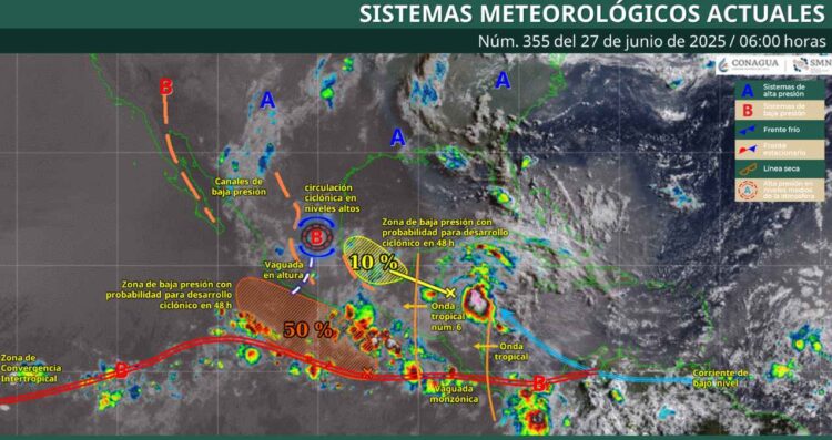 ¿Dónde habrá lluvias y altas temperaturas este 27 de junio?