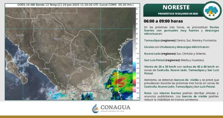 ¿Habrá lluvias fuertes acompañadas de descargas eléctricas en Tamaulipas para este jueves?
