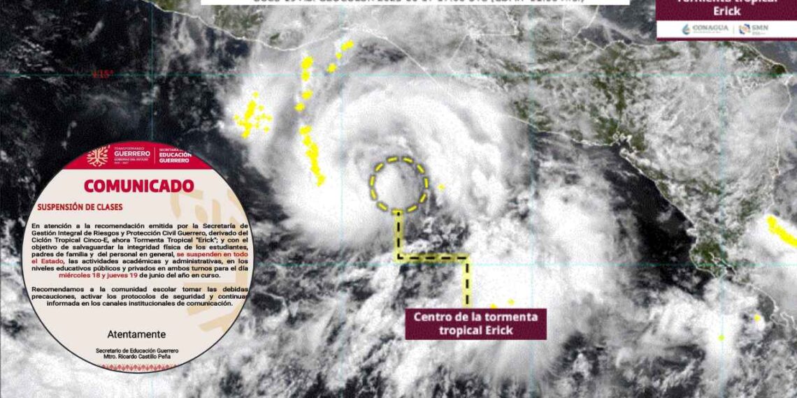 ¿Qué estado de México suspenderá las clases debido a la Tormenta Tropical “Erick”?