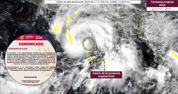 ¿Qué estado de México suspenderá las clases debido a la Tormenta Tropical “Erick”?