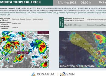 ¿Qué estados de México afectará la tormenta tropical Erick?