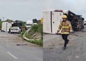 ¿Quiénes son las víctimas que participaron en el fuerte accidente en Hualahuises, Nuevo León?