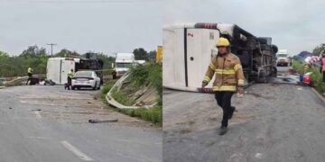 ¿Quiénes son las víctimas que participaron en el fuerte accidente en Hualahuises, Nuevo León?