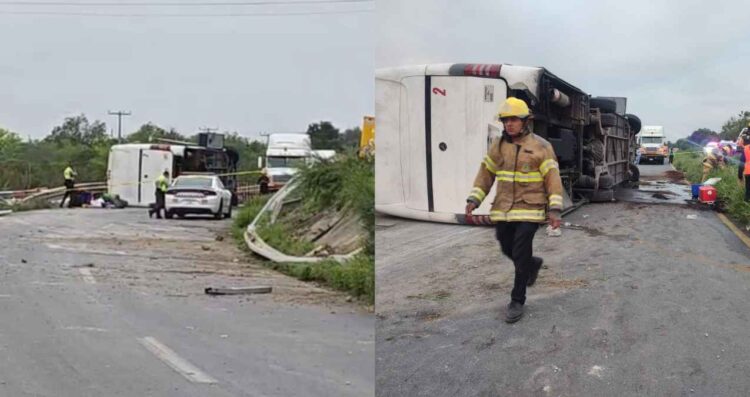 ¿Quiénes son las víctimas que participaron en el fuerte accidente en Hualahuises, Nuevo León?