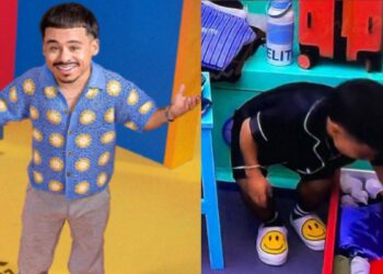 Abelito utiliza un banquito en La Casa de los Famosos
