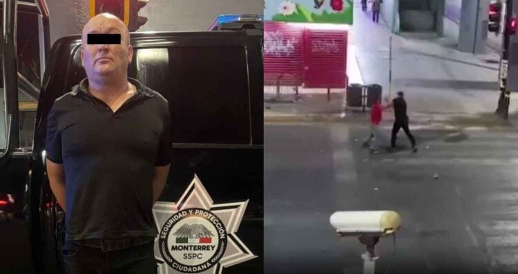 Arrestan a sujeto tras a agredir a otro en el Centro de Monterrey, NL