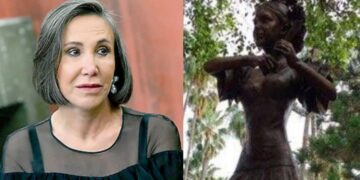 Ayuntamiento de Juchipila defiende estatua de Florinda Meza ante críticas por serie de Chespirito