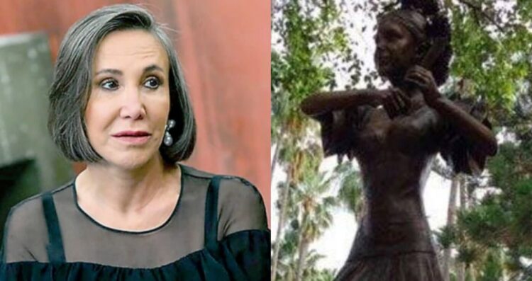 Ayuntamiento de Juchipila defiende estatua de Florinda Meza ante críticas por serie de Chespirito