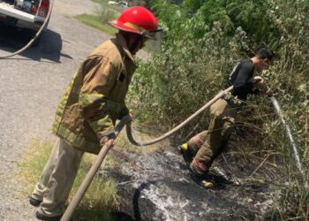Bomberos controlan incendio en lote baldío de Cd. Victoria, Tamaulipas