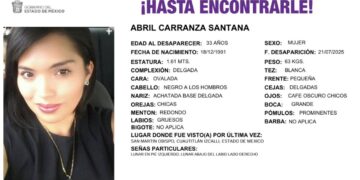 Buscan a Abril Carranza, desaparecida tras salir a una entrevista en Cuautitlán Izcalli
