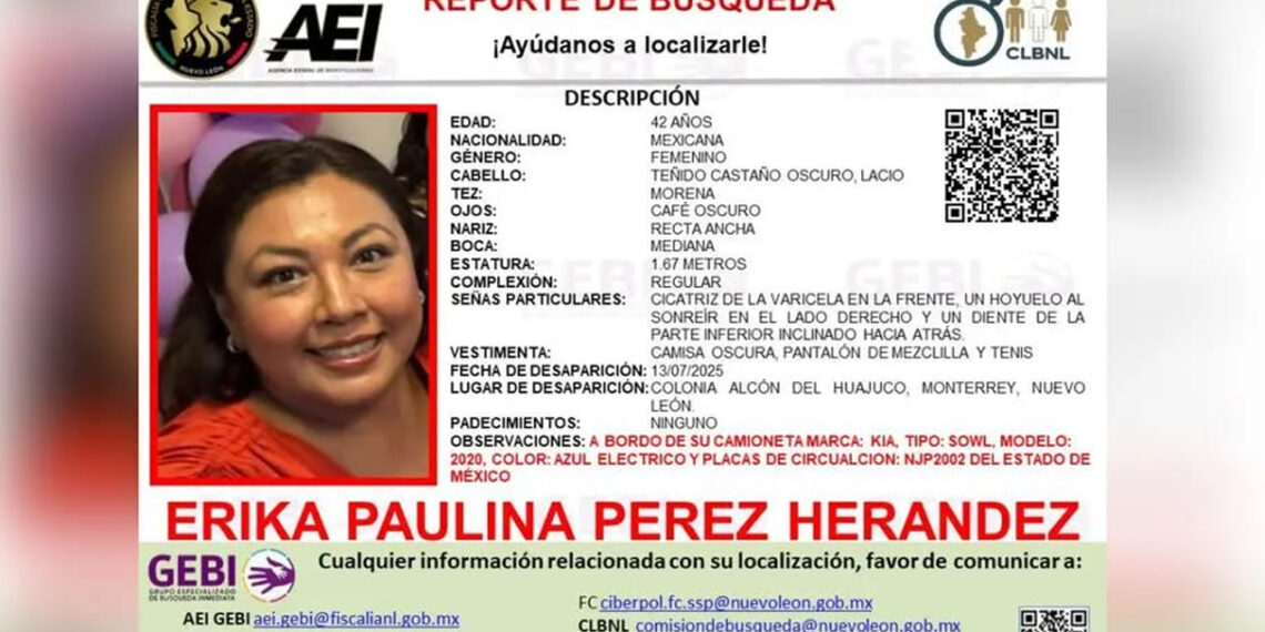 Buscan a Erika Paulina, desaparecida desde el 13 de julio rumbo a Houston