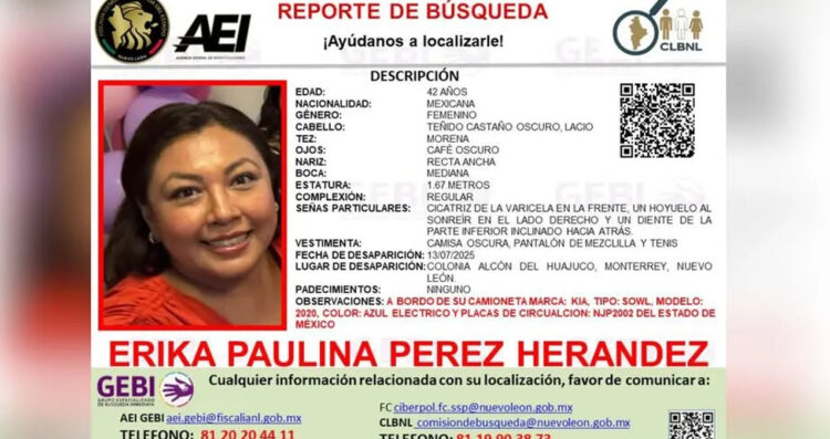 Buscan a Erika Paulina, desaparecida desde el 13 de julio rumbo a Houston