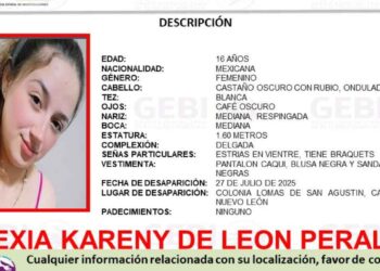 Buscan a jovencita que se encuentra desaparecida en Cadereyta, Nuevo León