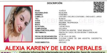 Buscan a jovencita que se encuentra desaparecida en Cadereyta, Nuevo León