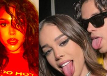 Caos en el AICM por llegada de Danna; aclara polémica con su novio Alex Hoyer