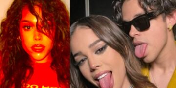 Caos en el AICM por llegada de Danna; aclara polémica con su novio Alex Hoyer