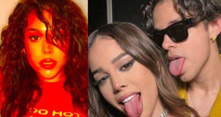 Caos en el AICM por llegada de Danna; aclara polémica con su novio Alex Hoyer
