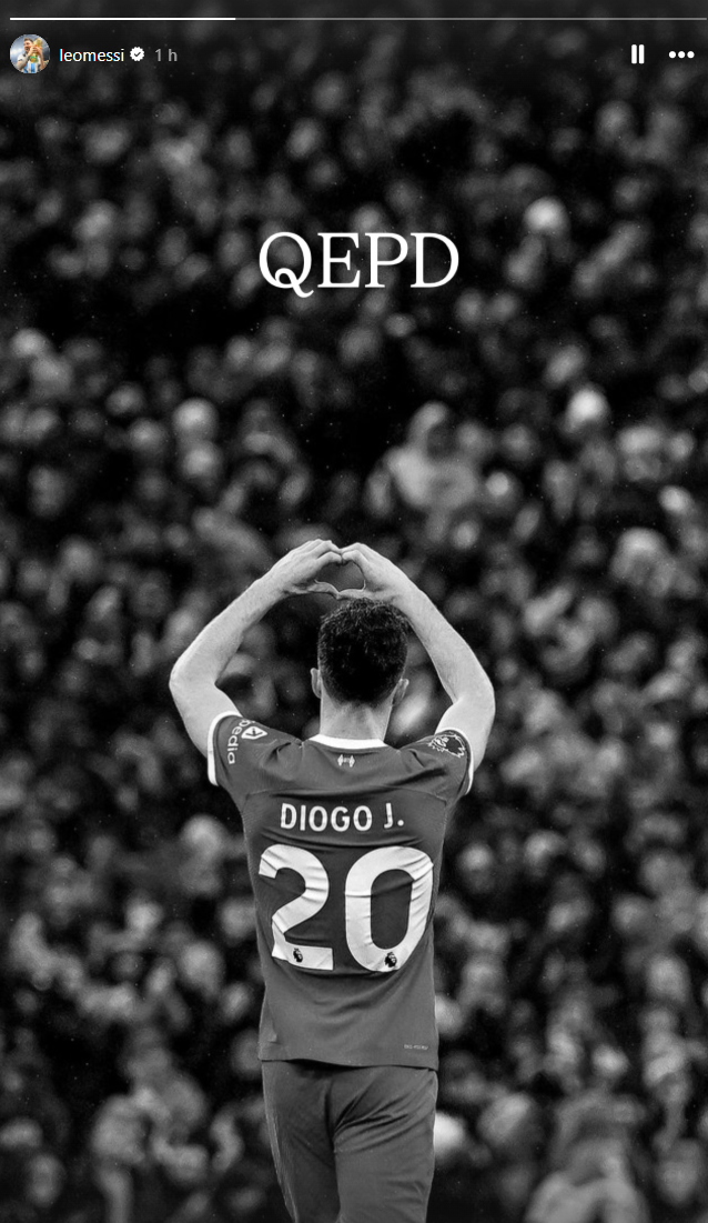 Lionel Messi publica emotiva fotografía tras muerte del futbolista Diogo Jota