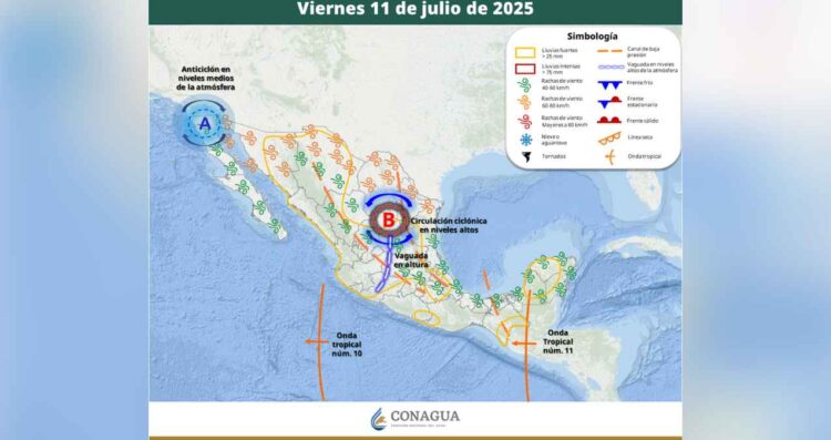 Clima 11 julio en México