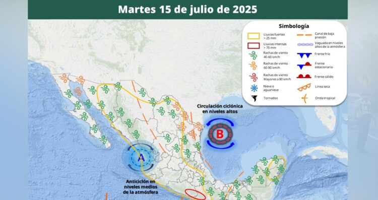 Clima 15 julio en México