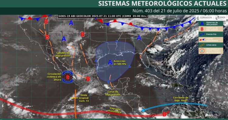 Clima en México: ¿Cómo y dónde afectará el paso de la onda tropical No. 13?