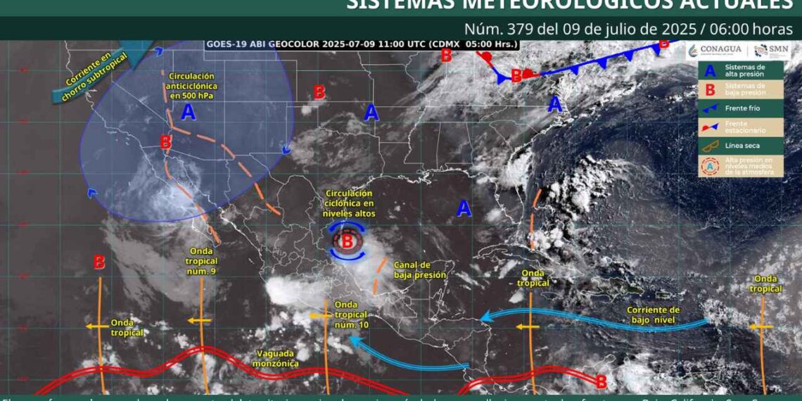 Clima en México: ¿Dónde se esperan lluvias fuertes este 9 de julio?