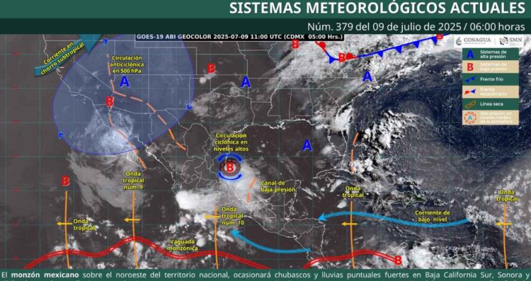 Clima en México: ¿Dónde se esperan lluvias fuertes este 9 de julio?