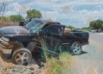 Conductor provoca fuerte choque en la carretera Interejidal, en Ciudad Victoria, Tamaulipas