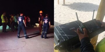 Continúa la búsqueda de joven que se lanzó al río Pánuco desde la escollera de Playa Miramar