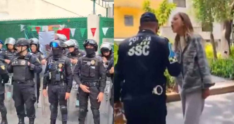 Custodian instalaciones donde se realizará la nueva audiencia de “Lady Racista” en la CDMX