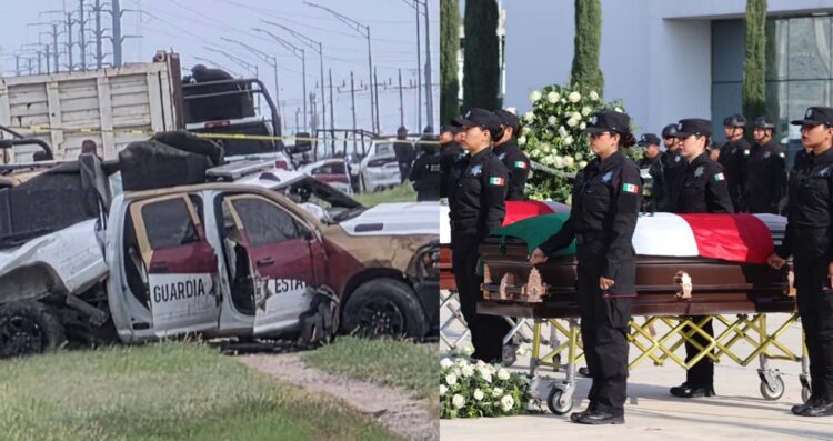 Dan el último adiós en Ciudad Victoria a elementos de la Guardia Estatal que fallecieron en fatal accidente