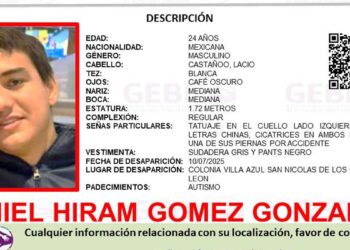 Desaparece joven en San Nicolás, Nuevo León; autoridades piden ayuda para encontrarlo